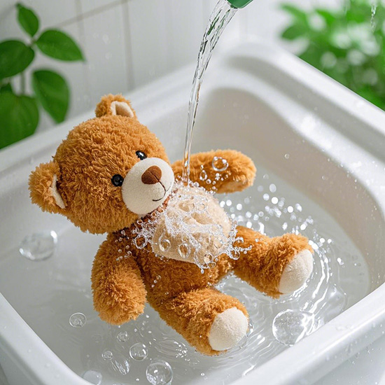 wash a plush toy