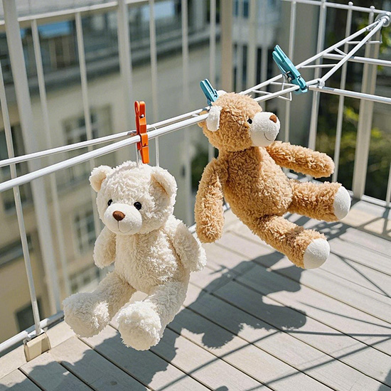 Sterilizing plush toys by exposing them to sunlight